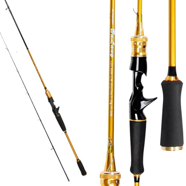 Vara GHOTDA Carbono ultraleve Black/Gold. 1.8m - 10 a 20 Lbs - Ação rápida - O Pescador Urbano